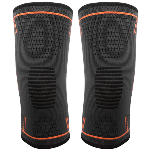 Udendørs AntiSlip Sports Knæbeskyttere Fitness Knæstøtte Strikket knækompressionsærme (L Orange)
