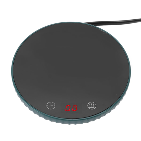 Koppvärmare 55°C Konstant temperatur Digital Display Tryckknapp Uppvärmning Kaffevärmare för skrivbord för rostfritt stål Kopp Grön EU-kontakt