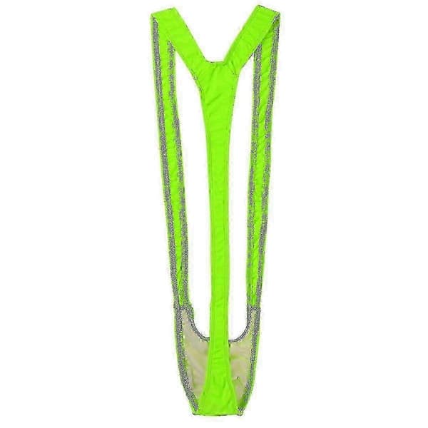 Badedrakt for menn: Fluorescerende Mankini med elastisk stoff Black One Size
