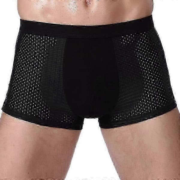 4-pack herrboxershorts i bambu med dragkedja – perfekt för komfort hela dagen black L