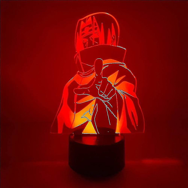 Uchiha Itachi 3D Illusion Anime Nattlampa för Barn - 7 Färger Touch LED Akryl Lampa