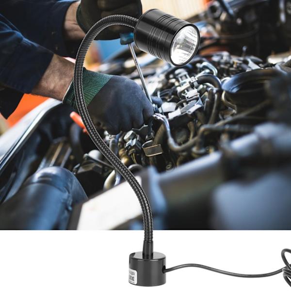5W sort svanehals LED-arbejdslys med rund magnetisk base til CNC US-stik 110V-220V