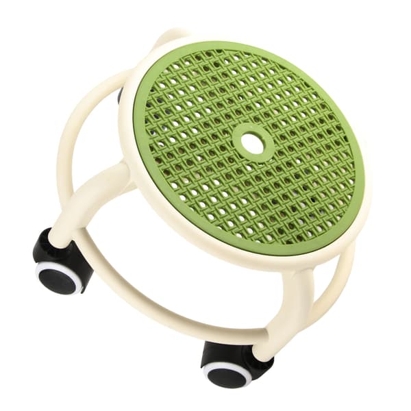 Round Rolling Low Stool Comfortable Universal Wheel Movable Mini Stool High Weight Capacity for Home Green