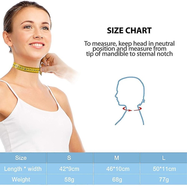 1 stk cervikal halskrage,ergonomisk nakkestøtteskinne For menn/kvinner Black