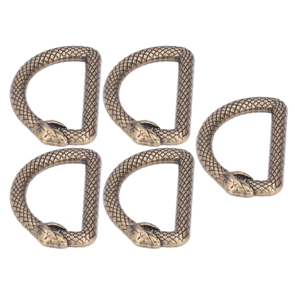 5 stk. D-ringe Zinklegering Robust Holdbar Multifunktionel Bred Anvendelse Metal D-ringe til Taske Rygsæk Bælte Bronze