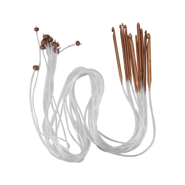 12 st Virknålar 1,2 Meter Tunisiska Karboniserade Tub Bambu Sticknålar Set för Mattvävning
