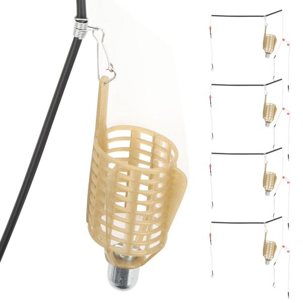 4ST Bärbar lättviktsfiskebete Bur Lockfälla Korg Matare Hållare Fiskredskap Tillbehör 20g 4ST