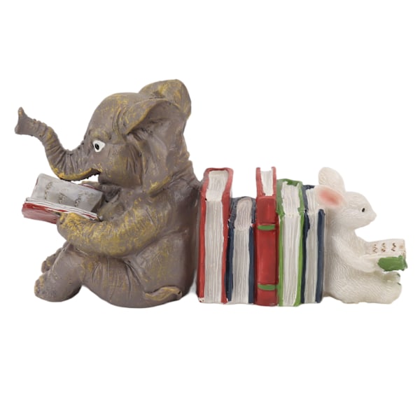 Statue Dekoration Elefant Kanin Læsning Harpiks Holdbar Have Skulptur Dekoration til Skrivebord Udendørs Have Kontor