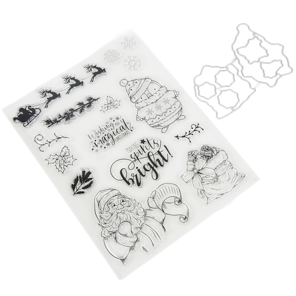 Klare Stempler TPR DIY Unikt Julemønster Klart Trygt Sunt Bred Anvendelse Transparent Stempel for Håndverksprosjekter