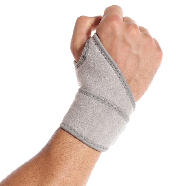 Wrist Brace Breathable Liner Hook and Loop Durable Nylon Soft Comfortable Wrist Compression Strap for Sports Outdoor Gray