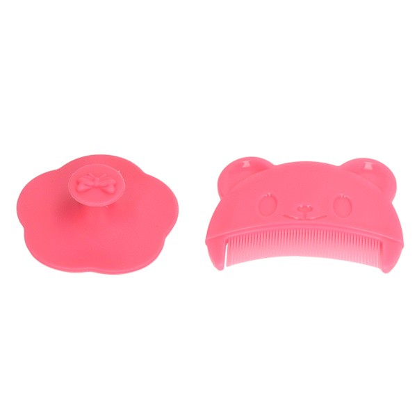 2ST Baby Scalp Brush Set Mjuk sensorisk silikon badborste Bekväm hårbottenbadverktyg för nyfödda röd
