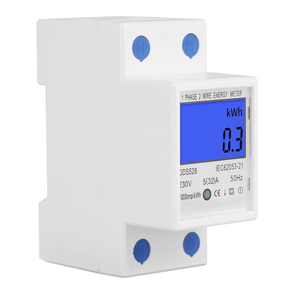 5‑32A 230V 50Hz LCD-display Enkeltfaset Energimåler DIN-skinnemontering DDS528