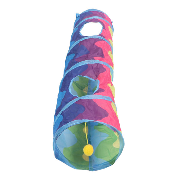 Cat Tunnel Rainbow Wave Color Rolig interaktiv hopfällbar kattungetunnel för inomhusbruk