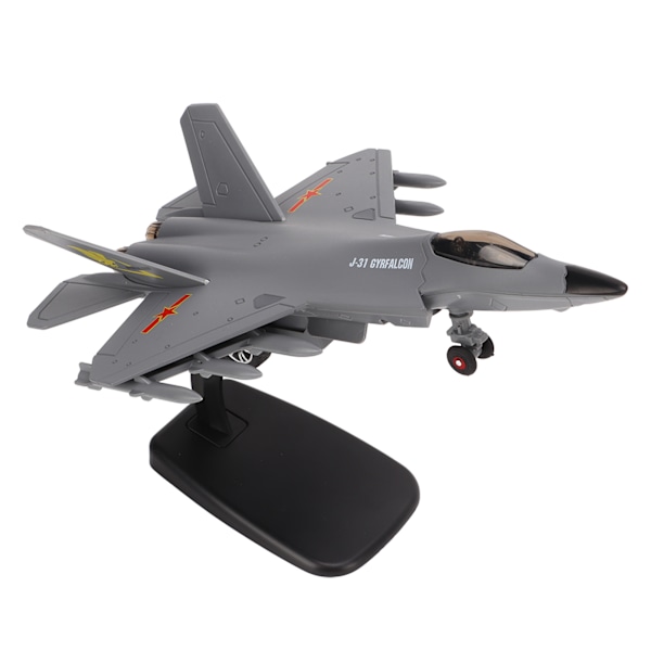 J 31 kinesisk fighter modell hög simulering Pull Back funktion fighter modell leksaker med lätt musik för barn presenter leksaker grå