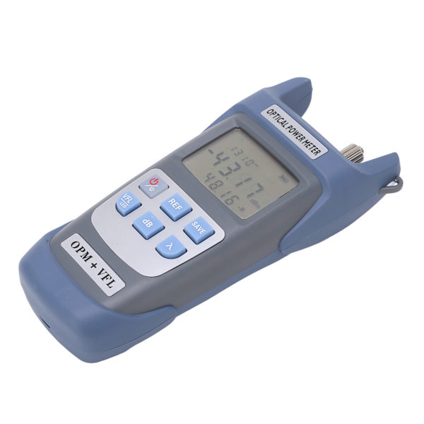 Fiber Optic Power Meter 1MW 7 Wavelength Accurate Optical Power Tester with Light for Communication Engineering