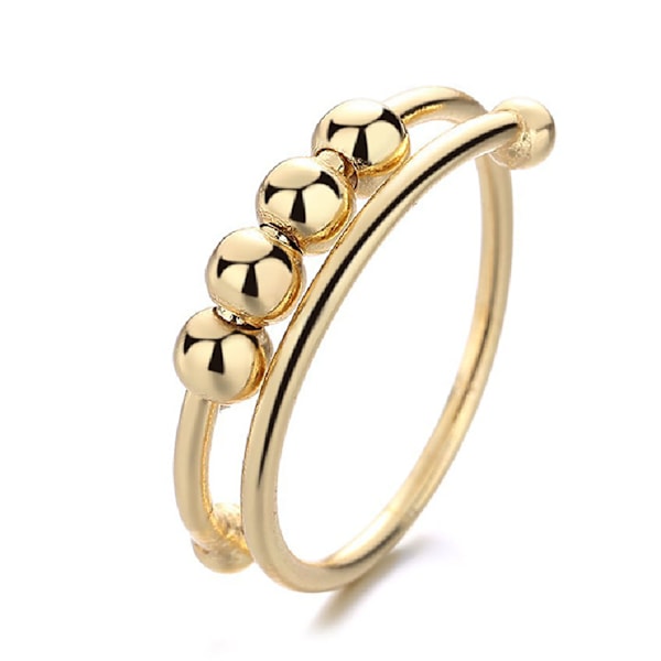 2 stk Fidget Ring Guld og Sølvlegering Reducer Angst Afslap Sinne Åbne Perler Ringe Kvinder Finger Tilbehør