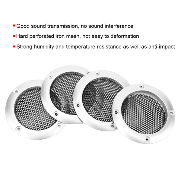4 pcs 2-inch Speaker Grille Protective Decorative Sound Speaker Mesh Grille (Silver)