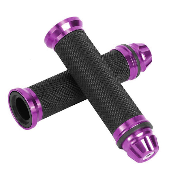 Motorcykel CNC Aluminium Gummi Styrgreb til 7/8\" Styr Cykel Lilla