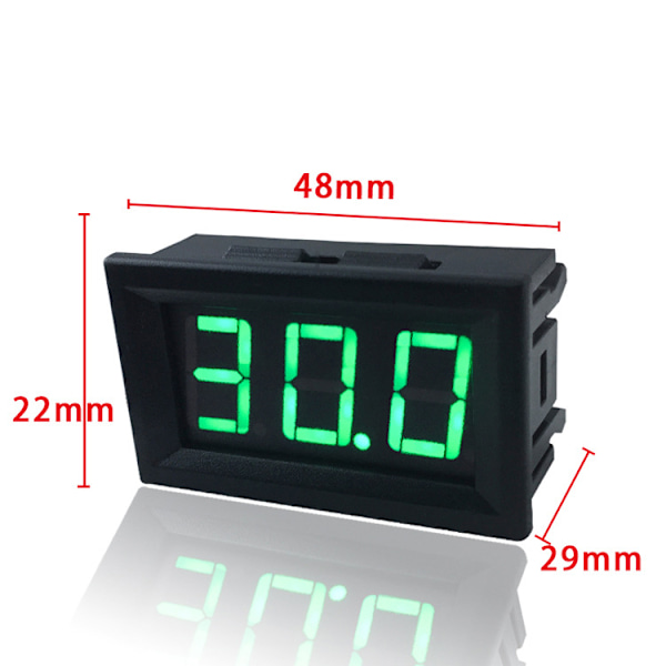 Digital voltmeter 0,56 tum 3-tråds spänningsmätare Tester LED-display 0‑100V Tillbehör Grön