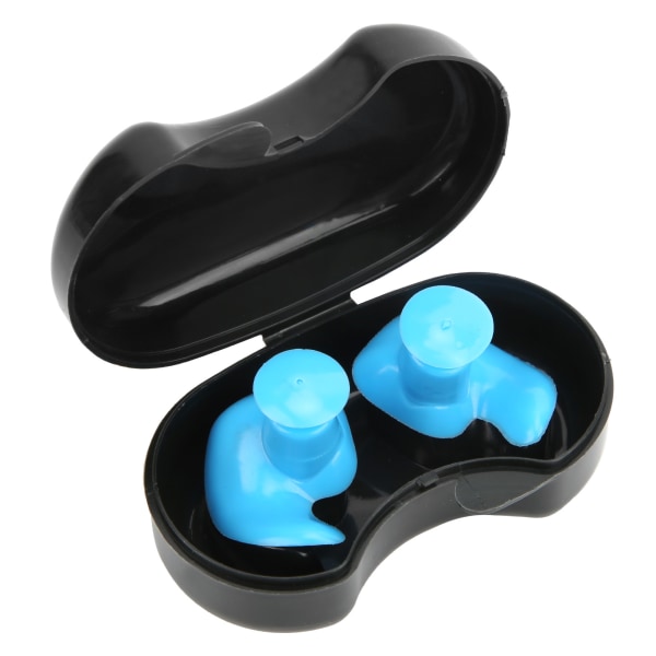 Vattentäta och dammtäta spiralformade öronproppar i silikon för barn och vuxna, simtillbehör (blå)
