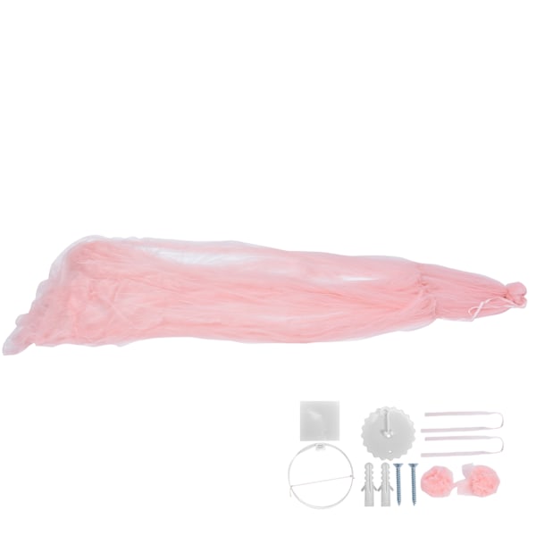 Princess Bed Canopy Net Myggskydd Dekoration Kupol Myggnät för Baby Girls Rosa