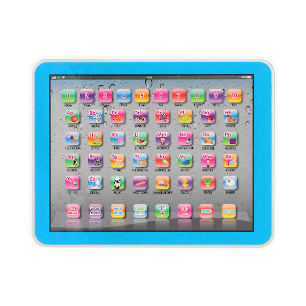 Barn Baby Tablet Pedagogiska Leksaker Elektronisk Maskin Tidig Inlärning Engelska Studera TabletBlue