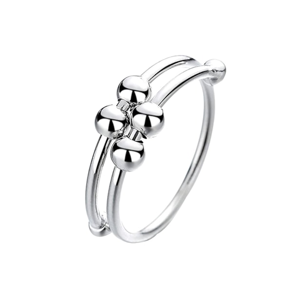 2 stk Fidget Ring Guld og Sølvlegering Reducer Angst Afslap Sinne Åbne Perler Ringe Kvinder Finger Tilbehør