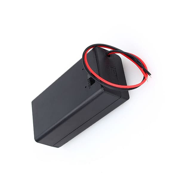 9V Volt PP3 Batteriholderboks DC-kasse m/ ledning ON/OFF Bryterdeksel Slitesterk