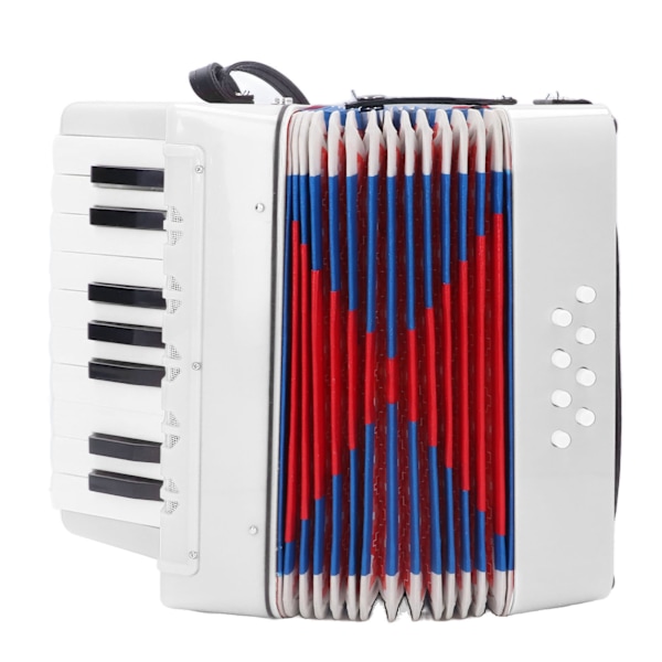 Piano Harmonika Entry Level 17 tangenter 8 basstaster ABS med indbygget bælte Bærbar gave Hvid