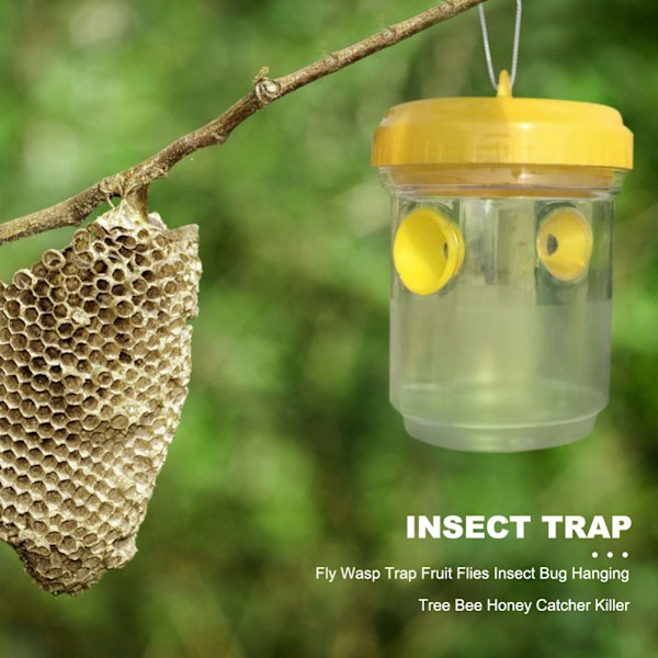 Getingfälla Hängande Geting Cather Getingdödare Återanvändbar bifälla fångare för getingar Bålgetingar Insekter Fruktflugfälla