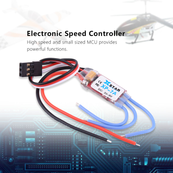 Elektronisk hastighedsregulator RC ESC tilbehør til helikopter Quadcopter Drone (7A)