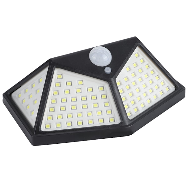 100LED Solcellebevegelsessensorlys Vanntett Vegglampe Gatelampe for Utomhushage