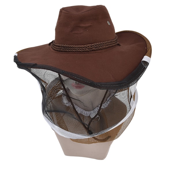 Biodlare Cowboyhatt Åtdragningsdesign Andas Mesh Biodlingsslöja Hatt för biodlare Fiskare Jägare Campers