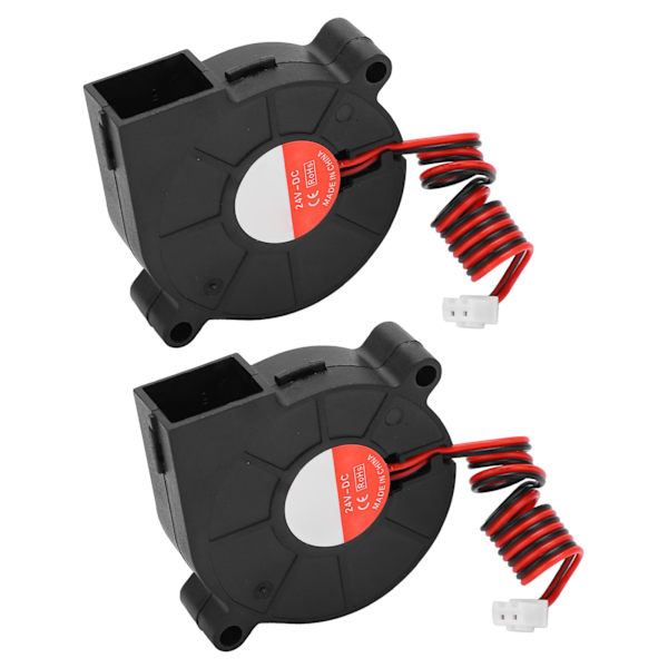 2st 3D-skrivarfläkt Tyst kylfläkt Passar för Ender-3 Ersättningsdel 50x50x15mm DC24V