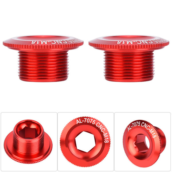 3 stk 18 mm aluminiumlegerings sykkelaksel muttertilbehør Sykkelvevbeskyttelse (rød)