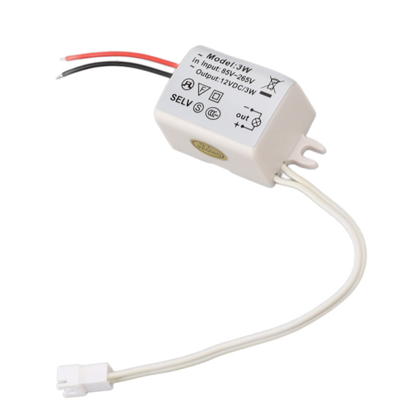 LED Drive Strömadapter DC12V 3W Kompakt överspänningsskydd för LED Strip-lampor LED-lampor Industrilampor