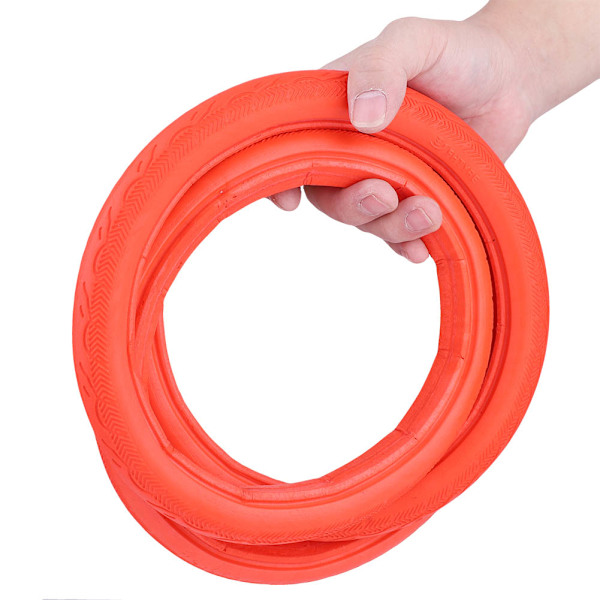 Sykkeldäck Solid Tube Eksplosjonssikkert Dekk Fast Gir 24*1 3/8 Rød