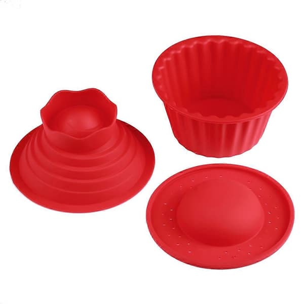 Rød kæmpe silikoneform til cupcakes og kød, topform til cupcakes og bagning Oletus