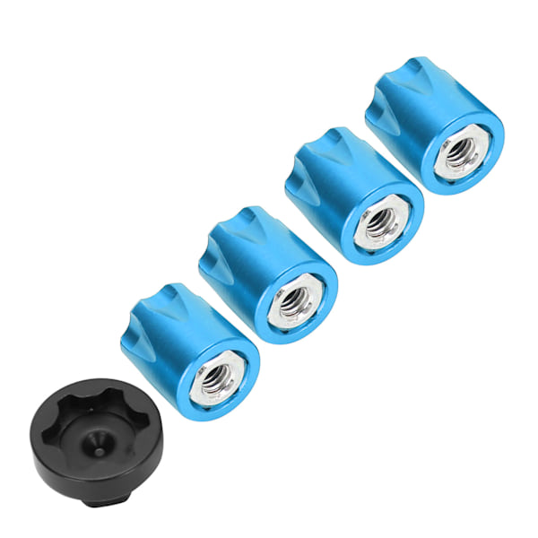 4st RC Bilhjul Fälg Center Cap M4 Mutter Passar för Traxxas TRX4/SCX10 90046 D90 1/10 1/8 RC CarBlue