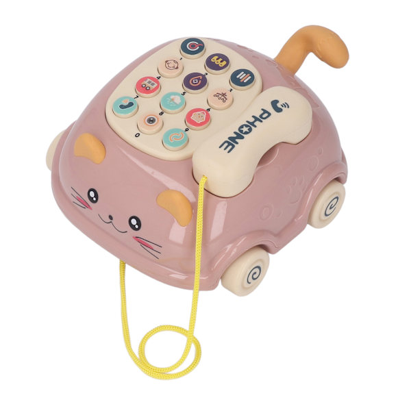 Baby Telefon Træk Legetøj Flere Lyde Kinesisk Engelsk Stemme Tiltrækkende Kat Form Baby Musik Telefon Bil