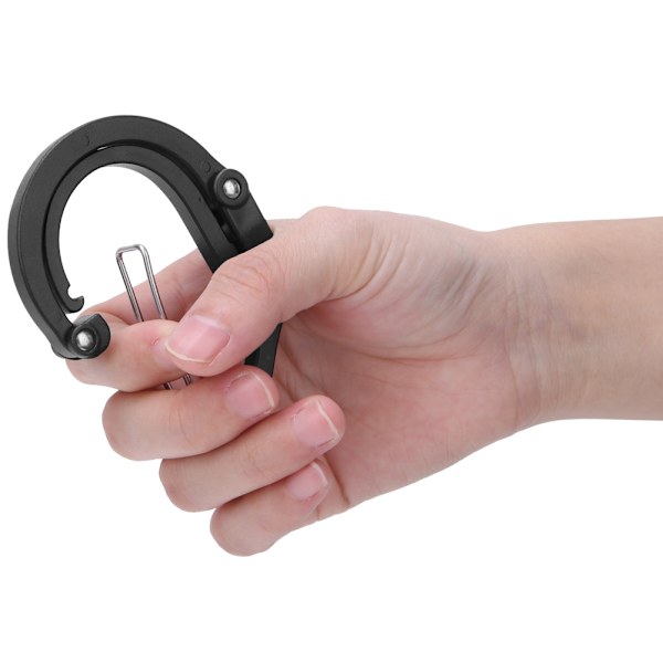 Aluminium D-Ring Karabiner Udendørs Rejse Hurtig Hængende Ekstern Spænde Sikkerhedsudstyr til Klatring Camping Sort
