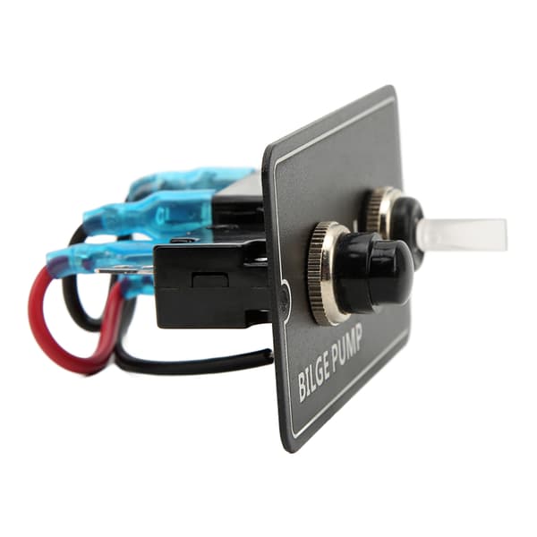 Lænsepumpeswitch Aluminium Rocker Toggle Switch Manuel Auto til Båd Marine 12/24V 15A LED Indikator
