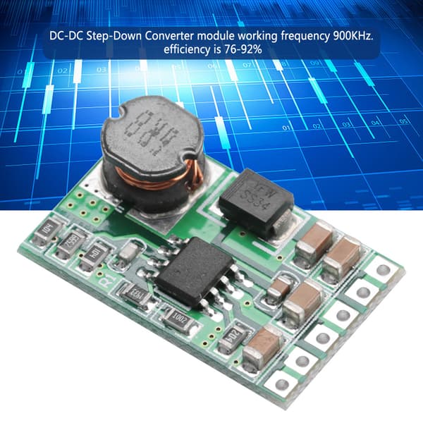 DC Buck Step Down Spenningsomformer Strømforsyningsmodul (3.7V)