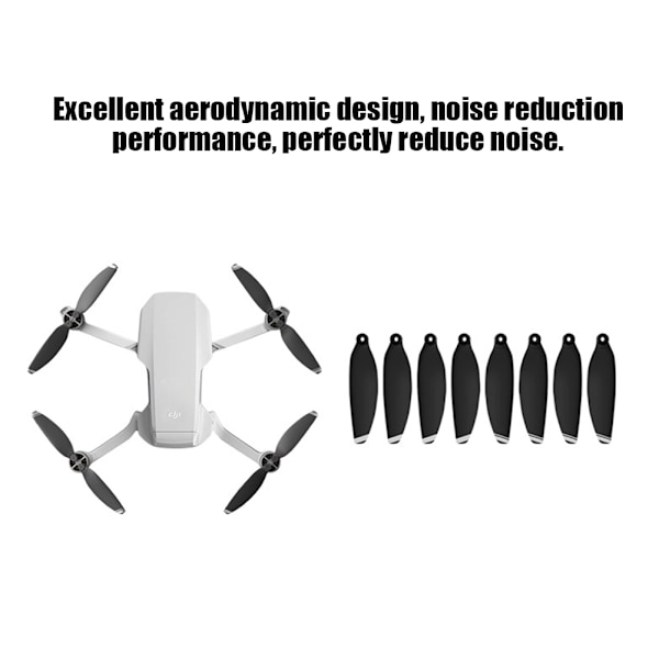2 Par RC Drone 4726F Propeller Udskiftning Støjreduktion Passer til DJI Mavic Mini (Hvid Sort)
