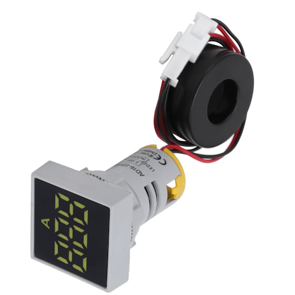 Digital Ammeter Matt Panel Ammeter Signal Indicator Light AC 220V AD16‑22FSAYellow
