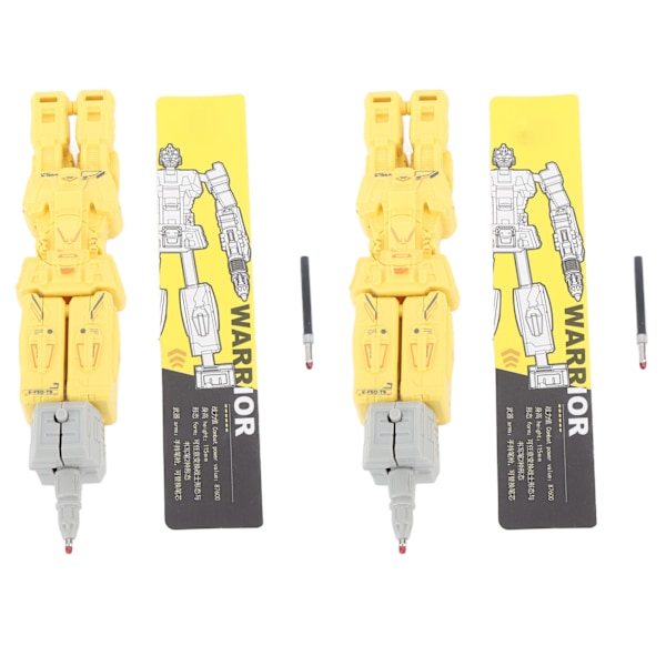 2 stk. Transformerende Robotpen Deformation Robotpen Blyant Demonterbar Student Study Stationery Gul