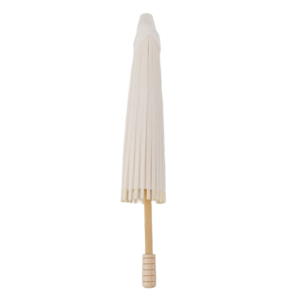 Lasten paperi sateenvarjo bambu ja paperi kiinalainen tyyli Elegantti valkoinen DIY paperi sateenvarjot koristeluun 28cm/11in