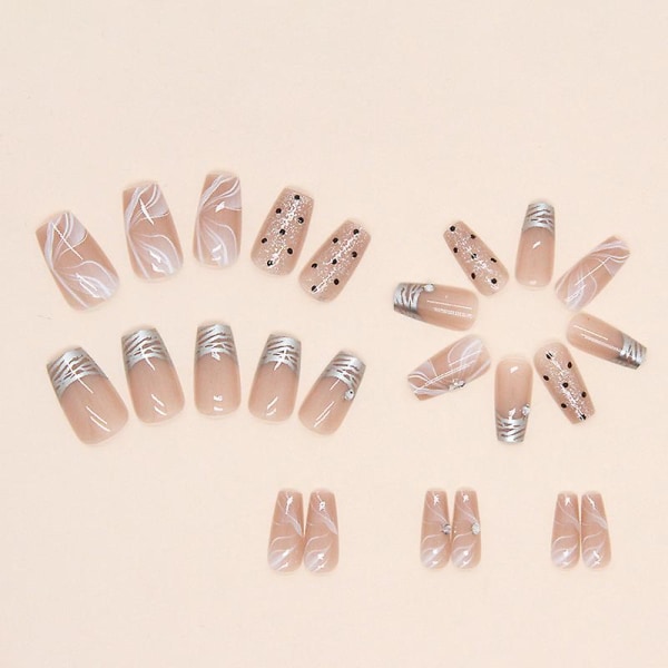 Retro Magic Mirror Powder Nail Ribbon Nail Art