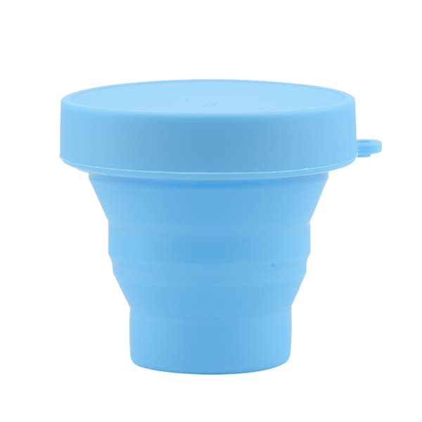 Silicone Telescopic Drinking Foldable Cup Travel Camping Outdoor Blue