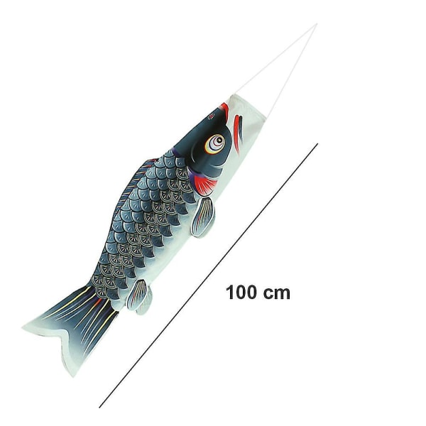 1 st Fish Windsock Carp Windsock Fish Flag Fish Wind Streamer Hängande Black